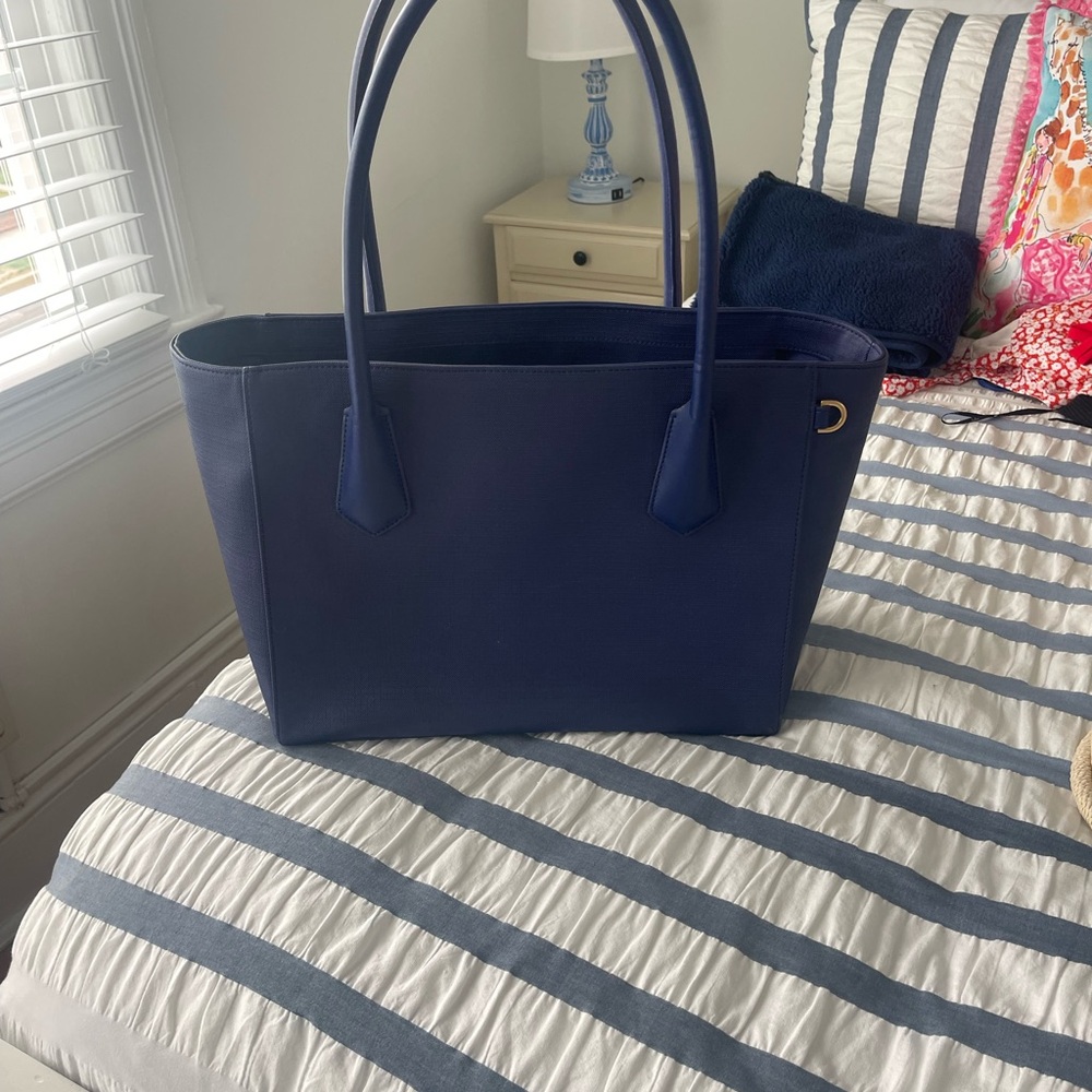Dagne Dover Blue Laptop Bag with Structured Design